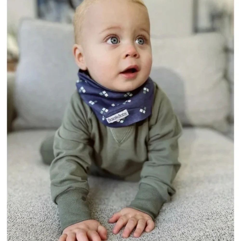 Bazzle Baby Drool Bibs Infinity Scarf 2 Bandobibs Blue